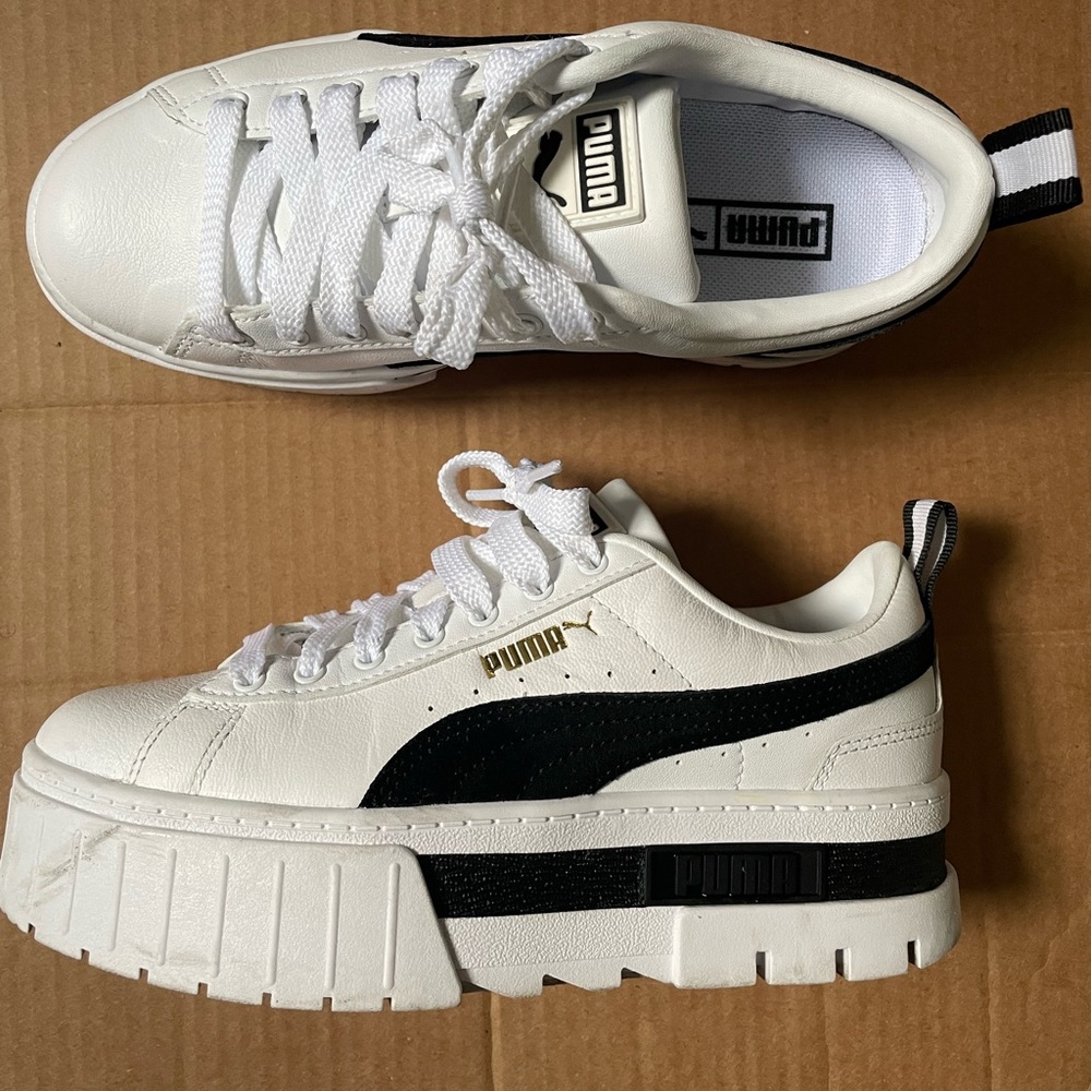 White Puma Leather Sneakers